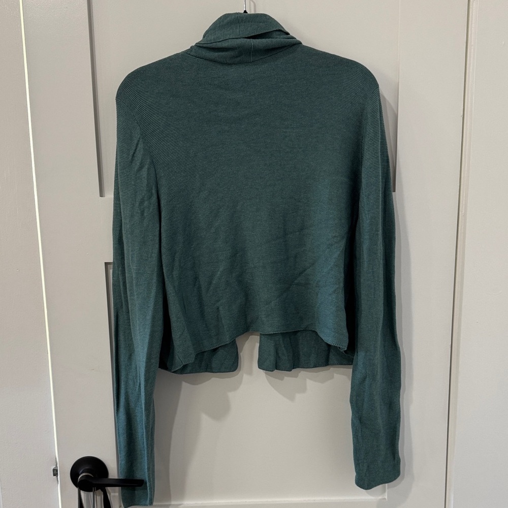 Peruvian Connection Sea Green Shawl Collar Cardig… - image 3